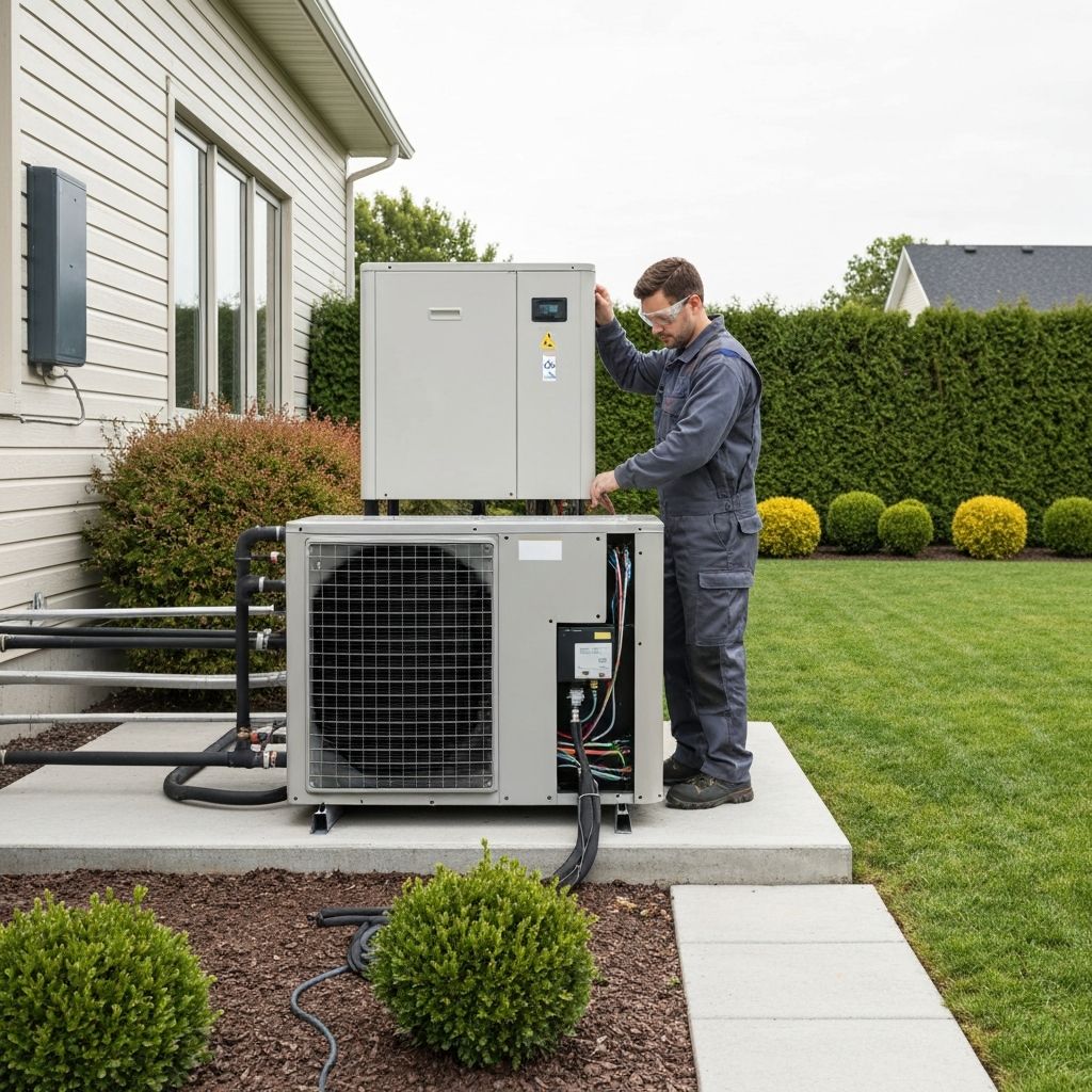 Professional air source heat pump installation